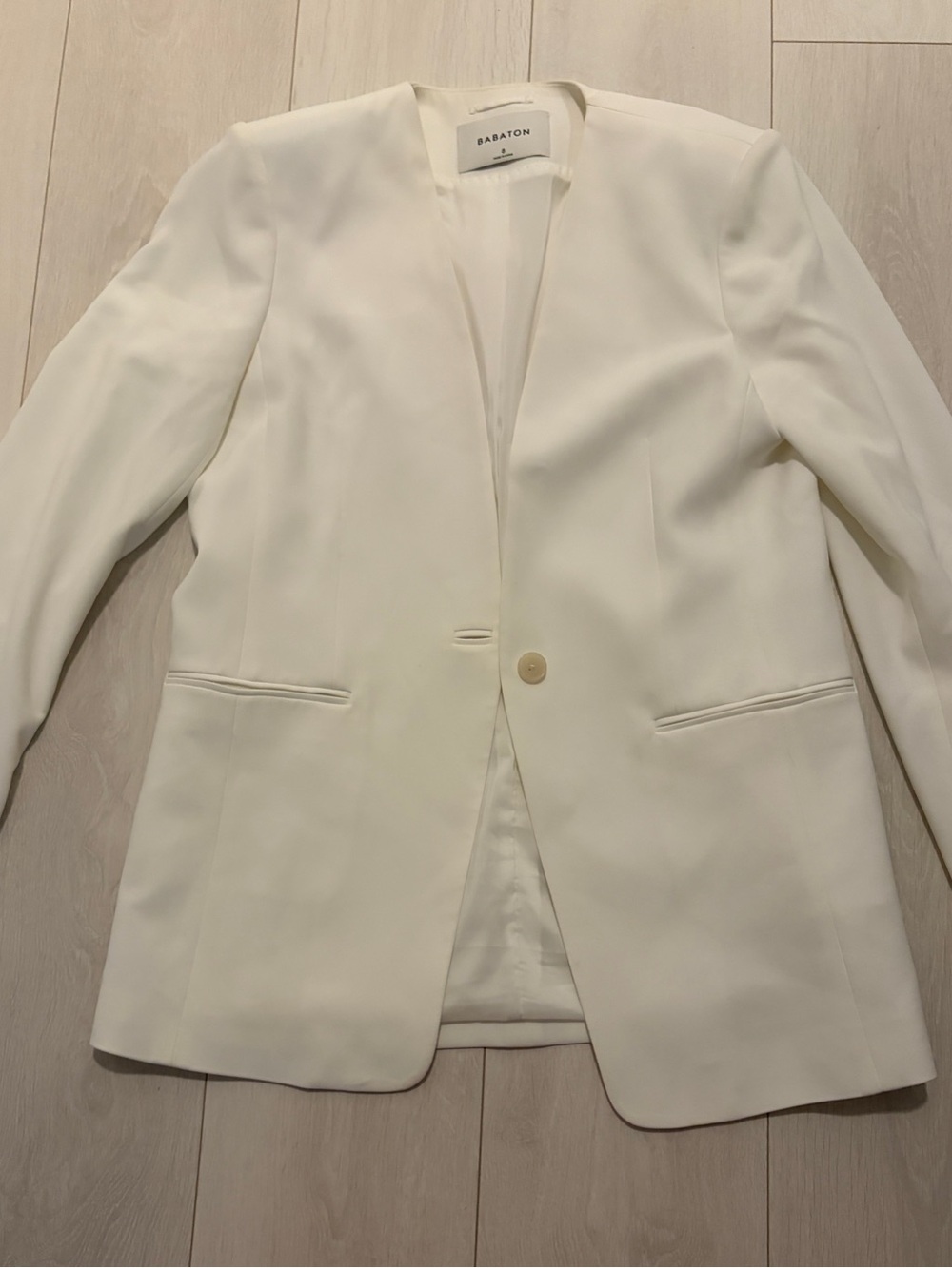 Babaton Ivory Single-Button Tailored Blazer